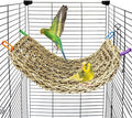 Bird Seagrass Mat 16 × 7" Parrot Natural Grass Woven Net Hammock Parakeet Climbing Rope Ladder Mat Chew Toys Cage Accessories for Pigeon Cockatiel Conure Budgie Cockatoo Rat Hamster