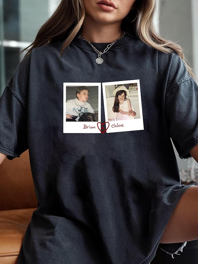Custom Bootleg Rap Tee, Personalized Girlfriend Vintage Graphic T-Shirt, Photo Shirt, Valentine Birthday Gifts