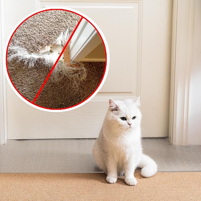 Uross Carpet Protector for Pets 3.28FT-Cat Carpet Protector for Doorway, Anti Cat Scratch Plastic Mat, Under Door Cat Scratch Floor Protector Carpet Scratch Stopper