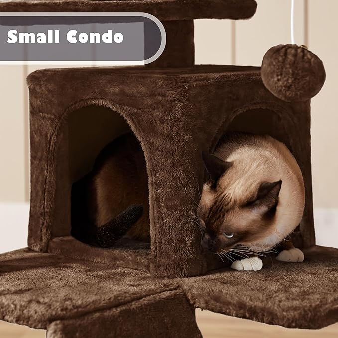 Yaheetech 54in Cat Tree Tower Condo Cat Furniture w/Scratching Post for Kittens Pet House Play