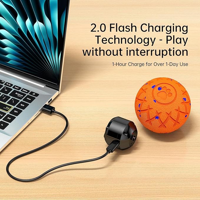 Interactive Dog Ball, Moving, Bouncing and Rotating, Silent Foam Material, IP54 Waterproof Rating, Smart Active Rolling, Stimulation Toys for Medium and to Keep Them Busy