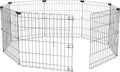 Amazon Basics Foldable Octagonal Metal Exercise Dog Playpen, Indoor/Outdoor Pet Fence, No Door, 8 Panels, Extra Small, 24 x 24 Inches, Black
