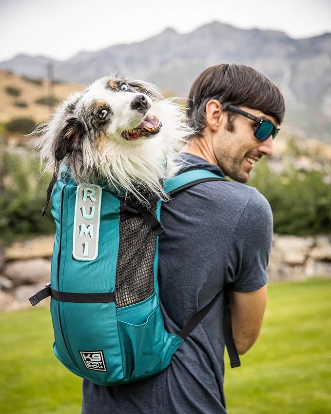 K9 Sport Sack Trainer - Medium, Harbor Blue - Ideal for Dogs with 17-19” Back Length - Backpack-Style Training Carrier - Meant for Quick, Non-Strenuous Activities