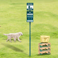 Qinyoung Dog Waste Station with Bags Galvanized Steel Outdoor Pet Bin Dispenser Reflective Sign Rust Proof System for Backyard Commercial Park(1 Pack)
