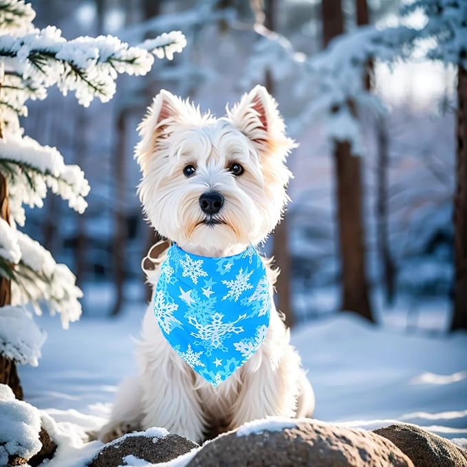 30 Pack Winter Dog Bandanas Bulk for Small Dogs Stitch Edge Dog Bandanas Puppy Cats Scarves Grooming S