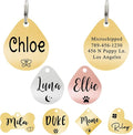 Ultra Joys Dog ID Tag, Custom Dog Tag Personalized Cat Tag, Pet ID Tag, Brushed Stainless Steel Teardrop Dog Tag Gold Medium