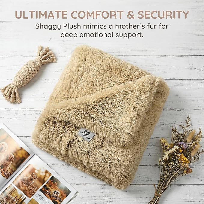 PJYuCien Dog Blankets for Small Medium Dogs Washable - Fluffy Fuzzy Cat Blanket for Couch, Puppy Throw for Furniture with Polyester Fleece, Super Soft Plush for Pet Kitten Doggy, Brown, 30" x 40"