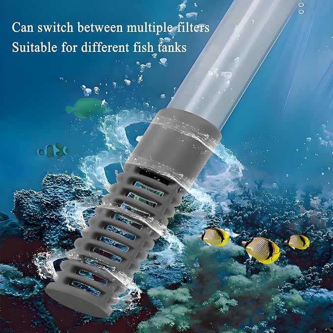 ZYFHOST Fish Tank Vacuum Gravel Cleaner, Aquarium Gravel Cleaner - Hand Siphon Pump as Fish Tank Hose Water Changer & Rock Cleaner & Sand Washing (5.6ft)