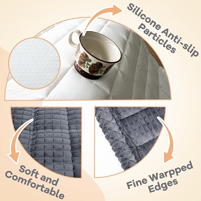 Washable Dog Couch Cover Protector, Non Slip Dog Bed Mat Machine Washable Large Blanket for Dogs, Pet Couches Covers for Sofa (Grey, 27.6 * 59.1 '')