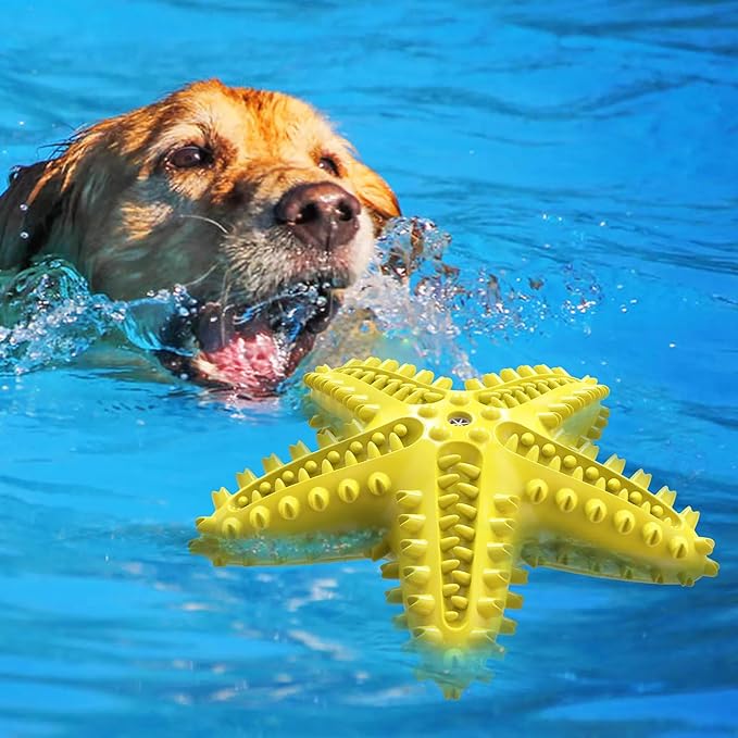 Chew Toy for Dog Toothbrush Stick Dog Toys for Aggressive Chewers Interactive Toys Treats Tough Toy to Keep Them Busy Chew Toys for Small Dogs (Star Toy - Yellow)