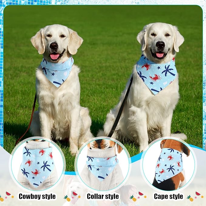 Aliceset 180 Pcs Summer Pet Dog Bandana Bulk Fruit Bandanas for Dogs Adjustable Washable Tropical Pet Triangle Scarf Dog Kerchief Bibs for Small Medium Large Dog Cat Holiday Costume Accessories