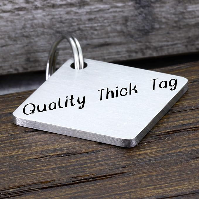 Ultra Joys Stainless Steel Pet ID Tags - Personalized Front and Back Engraving, Customized Dog and Cat Tags, Optional Engraved on Both Sides, Diamond Flower Silver Small