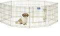 MidWest Homes for Pets Folding Metal Puppy / Dog Exercise Pen, Indoor/Outdoor Playpen with Door, 16 Sq Feet of Play Space, 24-Inches Tall, Gold Zinc