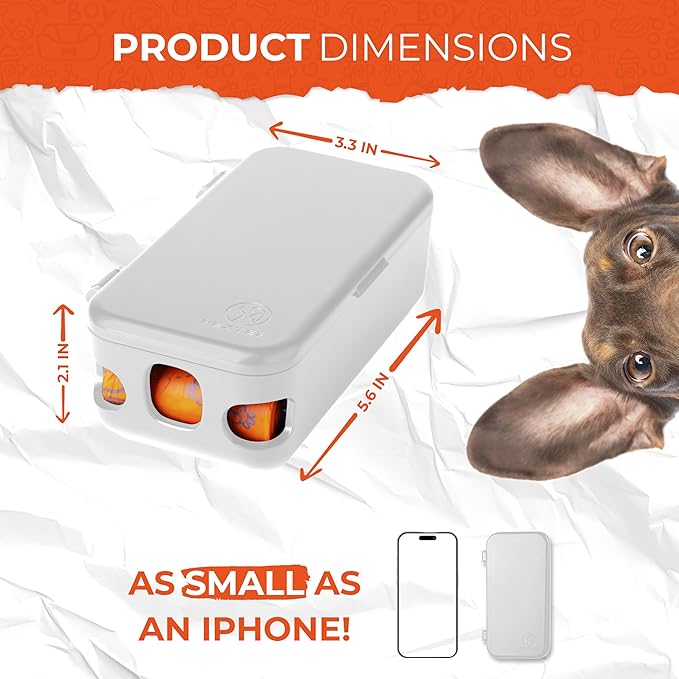 Dog Poop Bag Dispenser - Outdoor or Indoor Pet Waste Bag Dispenser Station - Stick-On or Screw-On Wall Mount - Poop Bags Storage Outdoor Container - Includes 4 Doggie Bag Rolls (Gray)