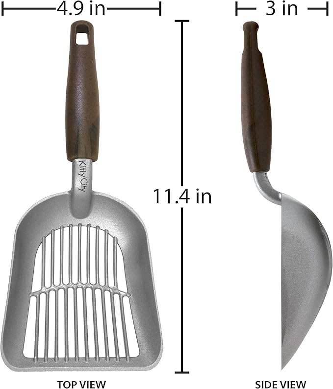 Kitty City Metal Cat Litter Scoop – Durable Non-Stick Aluminum Cat Scoop with Ergonomic Handle, Wide Slotted Design for Easy Cleaning, Reusable & Long-Lasting