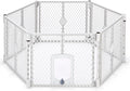 MyPet Petyard Passage: 5.5 Ft. Wide Customizable Folding Dog Playpen with Passage Flap-Door for Indoor/Outdoor. Made in USA. 6-Panel Puppy Playpen. Freestanding Play Pen Dog Gate 26" Tall, Light Gray