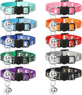 10Pcs Breakaway Cat Collars with Bell Star and Moon Cute Adjustable Kitten Collars with Pendant Glow in The Dark
