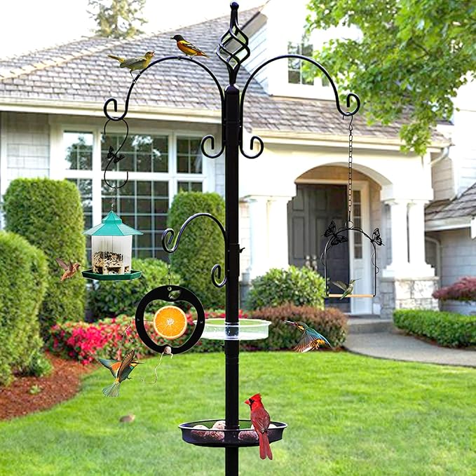 Hummingbird Swing 2 Pack Attractive Hummingbird Perch with Rust Resistant Metal Frame, Wooden Dowel and Hanging Chain for Wild Finches & Orioles Bird Outdoors