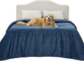 Bedsure Waterproof Bed Cover for Dogs Washable - Waterproof Blanket for Full Bed Couch Sofa Cozy, Lightweight Furniture Protector for Pet Cat Quick Drying, Navy, 82x82IN