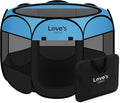 Love's cabin Pet Puppy Dog Playpen, Small Dog Tent Crates Cage Indoor/Outdoor, Portable Playpen for Cat, Foldable Pop Up Dog Kennel Playpen with Carring Case, Removable Zipper Top, Blue