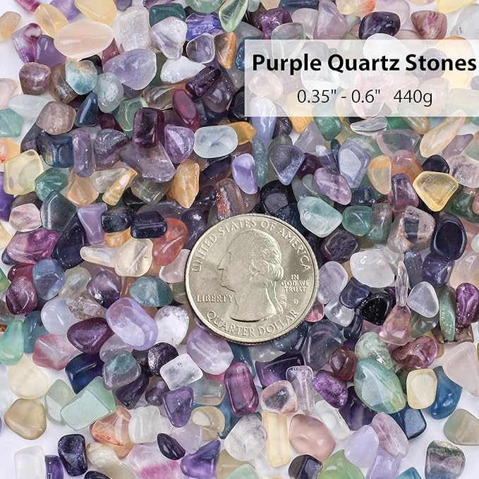 JOHOUSE Quartz Crystals, Crushed Chips Tumbled Polished Stones Assorted Irregular Shaped Decorative Rocks Succulent Pebbles for Indoor Plants Aquarium Betta Fish Tank Gravel Vase Filler DIY Crafts 1LB
