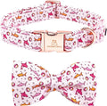 Lionheart glory Dog Collar Shark Print Dog Bow Collar Pink Dog Collar Male or Female Summer Spring Collars with Bowtie Pet Gift Durable Adjustable Soft Dog Collar for Large Dogs