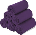 Fleece Throw Blanket Set Bulk for Travel Kids Outdoor Wedding Pet (Purple, Pack of 6 50x60 Inches)