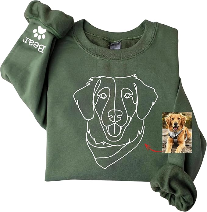 Custom Pet Sweatshirts with Photo and Name, Personalized Dog Sweatshirt, Gifts for Dog Mom, Dad