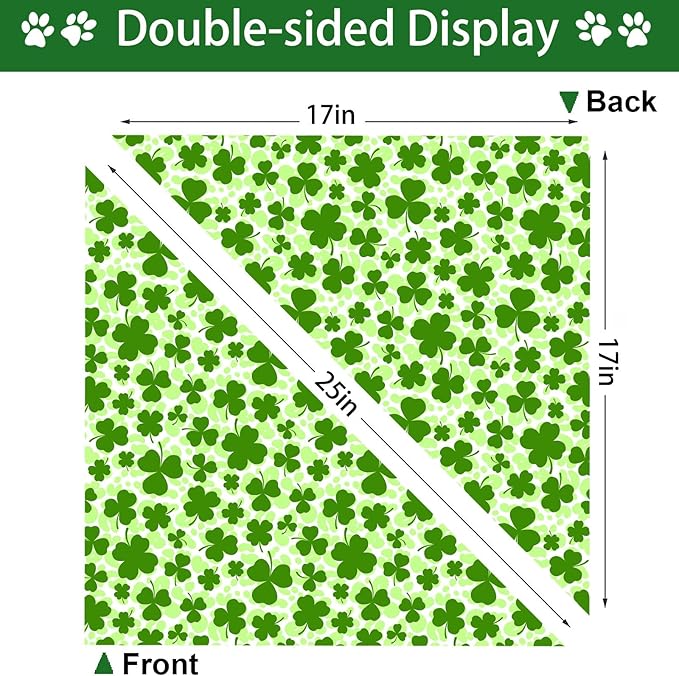 St. Patrick's Day Dog Bandana, 2 Pack Adjustable Holiday Party Pets Saint Patrick Day Bandana Triangle Bibs Lucky Dog Cat Scarf Set