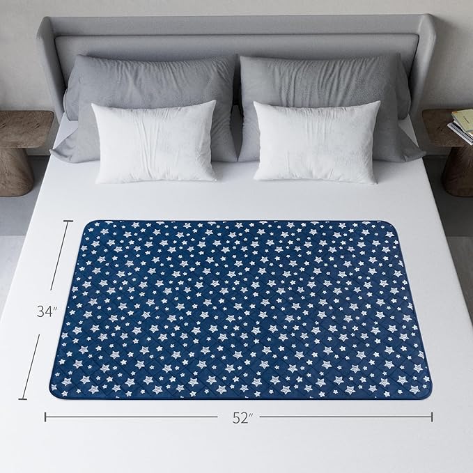 Waterproof Bed Pads Washable, Absorbent Chuck Pads for Incontinence, Washable Pee Pads for Dogs, Waterproof Mattress Protector for Seniors, Bedwetting Kids, Hospitals, Pets, 34"x52" 2 Pack