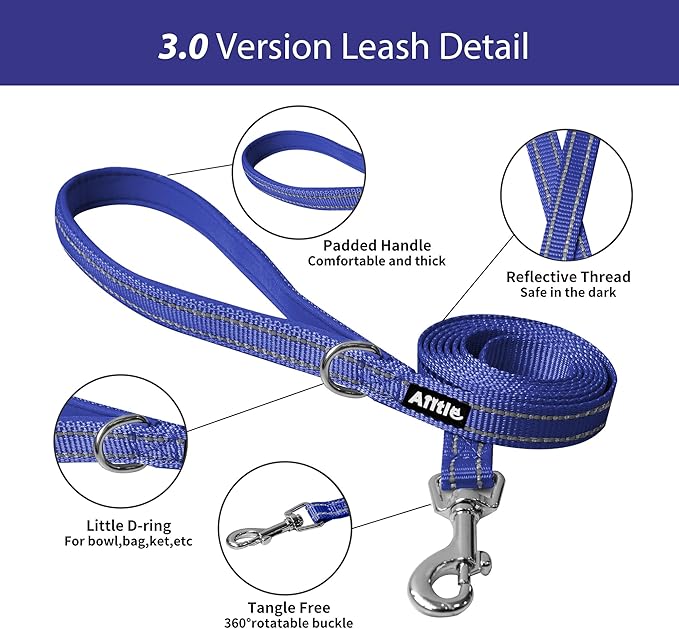 AIITLE Escape Proof Dog Harness - Step in Adjustable Dog Harness No Choke Over with Breathable Mesh and Quick-Release Buckle for All Weather- Outdoor Walking, Training for Medium Dogs Royal Blue XL