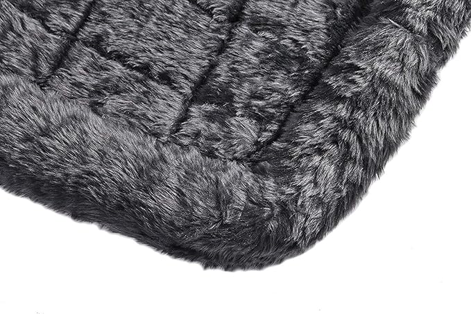 MidWest Homes for Pets QuietTime Dog Bed – Gray Faux Fur Bolster, Ultra-Soft and Machine Washable, Fits 48-Inch Crates and Carriers, for Extra-Large Breed Dogs