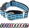 Hikiko Martingale Dog Collars Reflective Nylon Dog Collar with Quick Release Buckle Adjustable Training No Slip Dog Collar (Small, Light Blue)