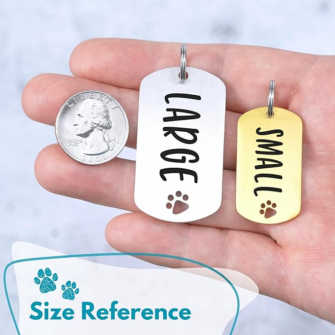 Ultra Joys Dog Tags Personalized for Pets - Hollow Paw Custom Pet ID Tag - Engraved Dog Tag for Small, Large Dogs - Small Military Dog Tag in Silver