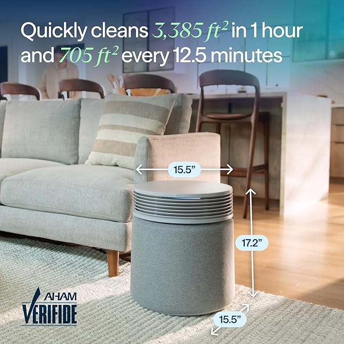 BLUEAIR Air Purifier for Large Rooms & Home - Odor Eliminating Cleans up to 3385 ft², HEPASilent, Smart WiFi, Auto Mode, Doubles as Table, Removes Dust, Smoke, Pet Hair, AHAM Verified, Blue Signature