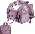 Lollimeow Expandable Cat Carrier Backpack for Large Cats - Airline Approved Pet Carrier Backpack for Small Dogs, Hiking & Travel, Waterproof with Breathable Mesh, 14lbs Capacity (Plum, Standard)