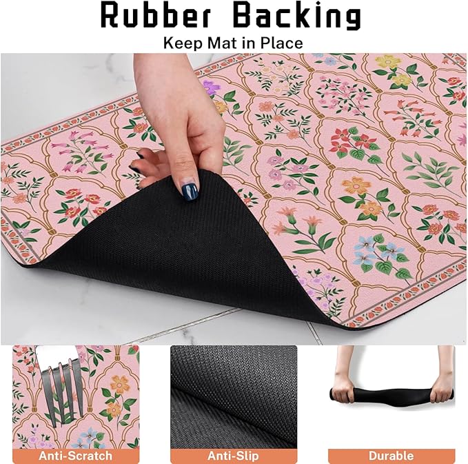 Absorbent Pet Dog Bowl Mat for Food and Water, Pet Cat Food Feeding Mat with Non Slip Rubber Backing, Dog Food Mats for Floors Waterproof, 16"x24"