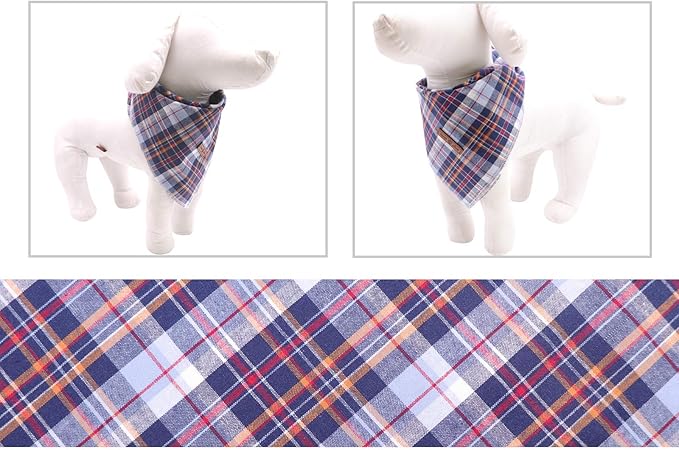 Lionet Paws Dog Bandana Washable Cotton Handkerchief Scarf Triangle Bandana for Small Medium Large Dogs DarkBlue