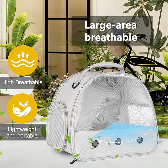 Ventilation Lizard Carrier for Bearded Dragon,Guinea Pig Carrier,Guinea Pig Carrier for 2,Reptile Travel Carrier for Lizards Sugar Glider Hedgehog Rat Parrot Birds,Airline Approved