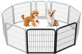 Yaheetech Dog Playpen, 24 inch 2 Panels Dog Pen for Indoor Heavy Duty Puppy Exercise Pen Metal Pet Fence for RV Camping/Yard/Garden
