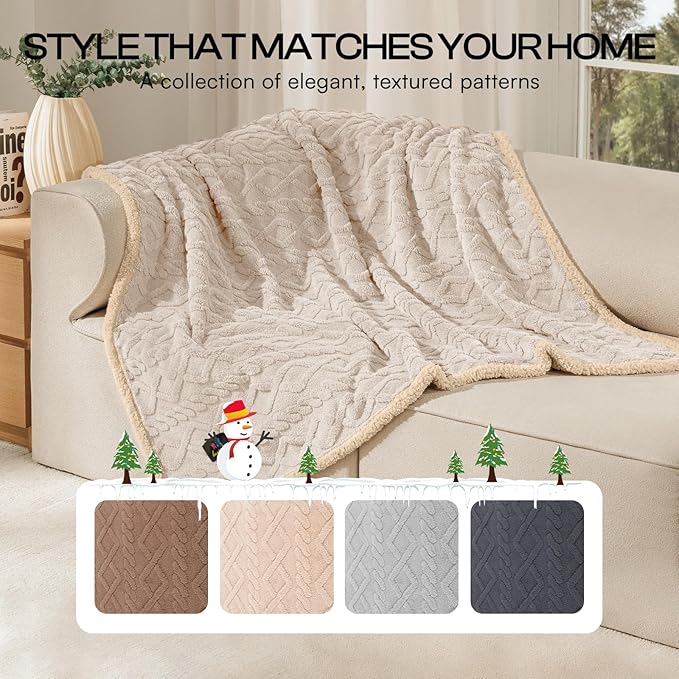 Luciphia Waterproof Pet Blanket, Liquid Pee Proof Dog Blankets for Sofa Bed Couch, Reversible Sherpa Fleece Furniture Protector Cover for Small Medium Large Dogs Cats,Beige-Thicken Small（40" x 28"）