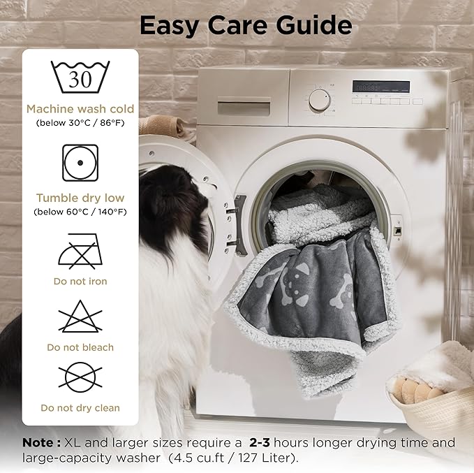 Bedsure Waterproof Dog Blankets for Large Dogs - Soft Print Sherpa Fleece Pet Cat Blanket Washable for Couch Protection, Cozy Plush Reversible Throw Furniture Protector, 40"X50", Smokey Grey