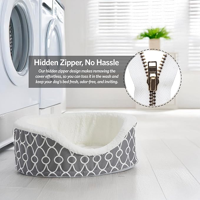 MidWest Homes for Pets Orthoperdic Egg-Crate Nesting Pet Bed w/ Teflon Fabric Protector, Small Gray