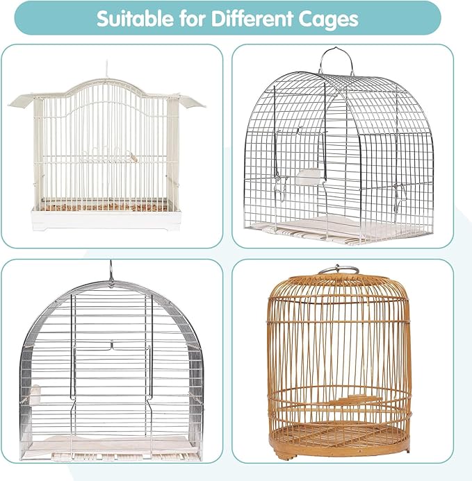 Bird Cage Cover, 45-90'' Adjustable, Universal Nylon Mesh Net, Bird Cage Skirt Guard, Blue