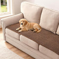 H.VERSAILTEX Plush Chenille Couch Cover for 3 Cushion Couch Anti Slip Washable Sofa Slipcovers Soft and Durable Furniture Protector for Dogs Cats Kids (27.5" x 82", Caramel)