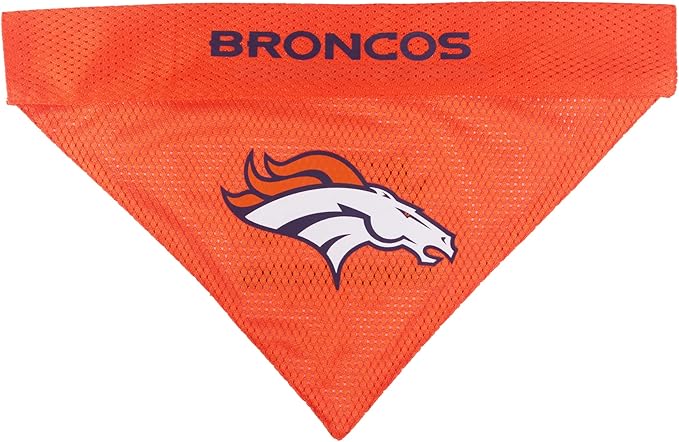 Pets First NFL DOG BANDANA - DENVER BRONCOS REVERSIBLE PET BANDANA. 2 Sided Sports Bandana with a PREMIUM Embroidery TEAM LOGO, Large/X-Large. - 2 Sizes & 32 NFL Teams available