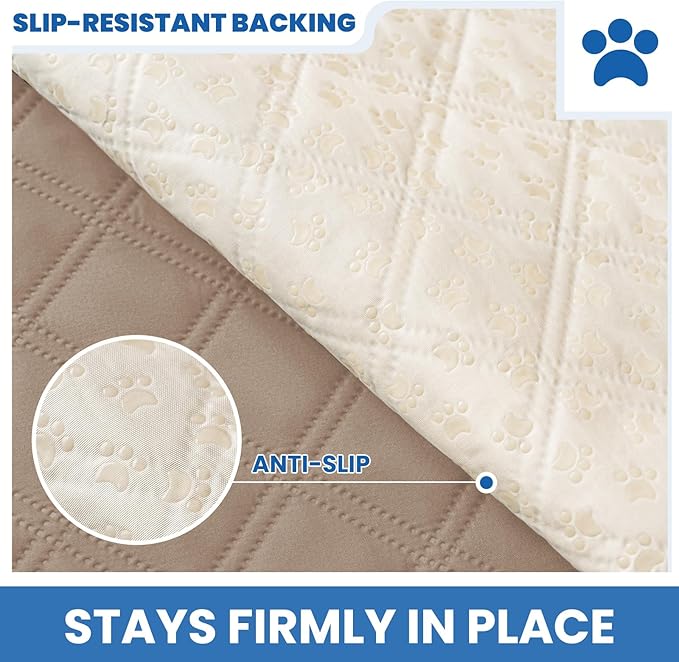 Waterproof Couch Covers for Pets, Waterproof Dog Bed Cover, Anti-Slip Soft Dog Blankets, Couch Cover for Dogs Washable, Pet Blanket for Puppy Large Dogs Cat (82x82 Inch, Khaki)