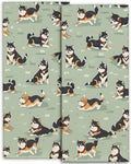 Cute Shiba Inu Hand Towels - 2 Pack, 14.5" X 28",Soft Microfiber Polyester Cartoon Towel Set with Dog-Lover,for Fun Bathroom Kitchen Spa Hotel Decor Gifts Women Girls