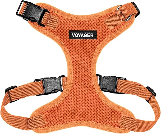 Voyager Step-in Pet Harness - All Weather Mesh, Adjustable Step in Harness for Cats and Dogs by Best Pet Supplies - Orange, M
