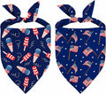 4th of July Dog Bandanas, Patriotic Pet Decorations 2 Pack, Adjustable Independence Day Holiday Party Bandana American Flag Triangle Bibs Cat Scarf Set